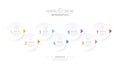 Infographic Timeline diagram template for business. 7 Steps Modern roadmap with circle topics, for vector infographics, flow
