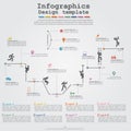 Infographic timeline elements with icons. Vector