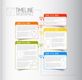 Infographic timeline report template with descriptive bubbles Royalty Free Stock Photo