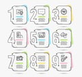 Blog, Survey results and Mobile survey icons. Technical info, Certificate and Tips signs. Vector