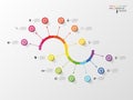 Infographic timeline spiral business template. Vector