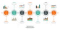 Infographic timeline template can be used for chart, diagram, web design, presentation, advertising, history