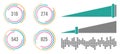 Infographic UI Elements Set. Circular Progress Bars and Audio Visualization Graphics Royalty Free Stock Photo