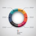 Infographic ui styled business pie chart and vector options