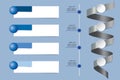 Infographic vector as a metal spiral with verticall timeline