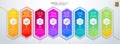 Infographic vector business design hexagon colorful icons template. 8 options in minimal style. You can used for Idea Marketing Royalty Free Stock Photo