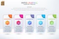 Infographic vector business marketing design hexagon icons colorful template. 5 options minimal style in round corner. You can Royalty Free Stock Photo