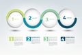Infographic vector option banner with 4 steps. Color spheres, balls, bubbles. Royalty Free Stock Photo