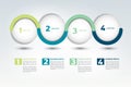 Infographic vector option banner with 4 steps. Color spheres, balls, bubbles.