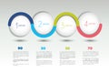 Infographic vector option banner with 4 steps. Color spheres, balls, bubbles.