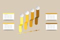 Infographic vector in shades of yellow and brown color