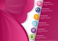 Infographic vector template, business concept idea with Boca, a colorful circle.