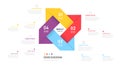 Infographic Venn diagram chart hexagonal template for business start up presentation with venn diagram elements vector