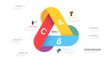 Infographic Venn diagram chart template for business 3 step presentation with venn diagram elements vector illustration