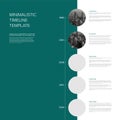 Infographic vertical minimalistic timeline template with photos in circles Royalty Free Stock Photo