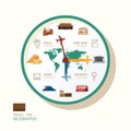 Infographic watch and travel flat icons idea. Vector illustration. travel time concept. can be used for layout, banner and web de Royalty Free Stock Photo