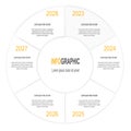 Infographic White circle template, 6 steps business data illustration