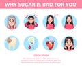 Infographic why too much sugar is bad for you.