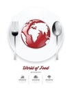 Infographic world of food Design template. tomato sauce on world