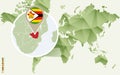 Infographic for Zimbabwe, detailed map of Zimbabwe with flag