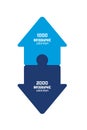 Infographics arrows in oposite direction, puzzle. Chart, scheme, diagram