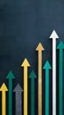 Infographics arrows rising on wall, investment, economic growth concept Royalty Free Stock Photo