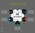 Infographics of the bulb shape with the text icons Royalty Free Stock Photo
