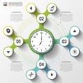 Infographics. Business Clock. Modern design template. Vector illustration