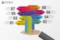 Infographics. Business concept. Colorful arrows with icons. Vector Royalty Free Stock Photo