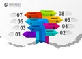 Infographics. Business concept. Colorful arrows with icons Royalty Free Stock Photo