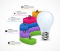 Infographics for business presentations or information booklet. Idea light bulb with a diagram.