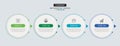 Infographics circle timeline with 4 number data template. Illustration business abstract background