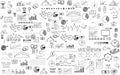 Infographics collection hand drawn doodle sketch Royalty Free Stock Photo