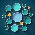 Infographics colorful circles and lines network Royalty Free Stock Photo