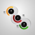 Infographics Cover - Colorful Circle Designs with Icons Royalty Free Stock Photo