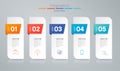 Infographics design vector and business icons with 5 options.