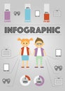 Infographics of different Gadgets on gray Royalty Free Stock Photo