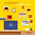 Infographics about E-Commerce and Shopping Royalty Free Stock Photo