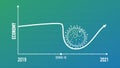 Infographics of economy dropping down affected by Corona virus COVID-19