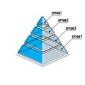 Infographics element, 3d layered pyramid, vector illustration. Royalty Free Stock Photo