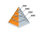 Infographics element, 3d layered pyramid, vector illustration.