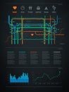 Infographics element with a map of the city