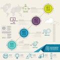 Infographics elements with business icons. can be used for education infographic, web design. Royalty Free Stock Photo