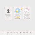 Infographics elements: Collection of colorful flat kit UI navigation elements with icons for personal portfolio website and mobile Royalty Free Stock Photo