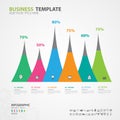 Infographics elements diagram with 6 steps, options, slide, presentation, graph, chart, diagram, timeline vector Royalty Free Stock Photo