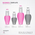 Infographics elements diagram with 4 steps, options, Vector illustration, Cosmetics, Nail polish bottle icon, presentation,