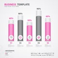Infographics elements diagram with 5 steps, options, Vector illustration, cylinder 3d icon Royalty Free Stock Photo