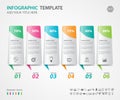 Infographics elements diagram with 6 steps, options, Vector illustration, Rectangular 3d icon, presentation Royalty Free Stock Photo