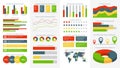 Infographics elements. Info charts, diagrams and graphs. Flowchart and timeline for business report presentation vector Royalty Free Stock Photo