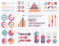 Infographics Elements and Objects Big Huge Set All Kinds of Info Royalty Free Stock Photo